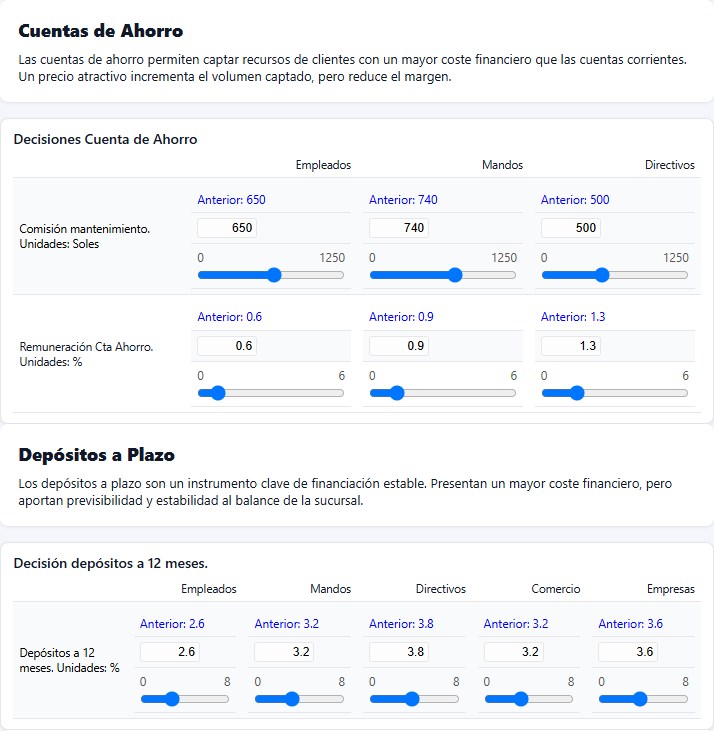 Decisiones — Cuentas de ahorro y depósitos a plazo