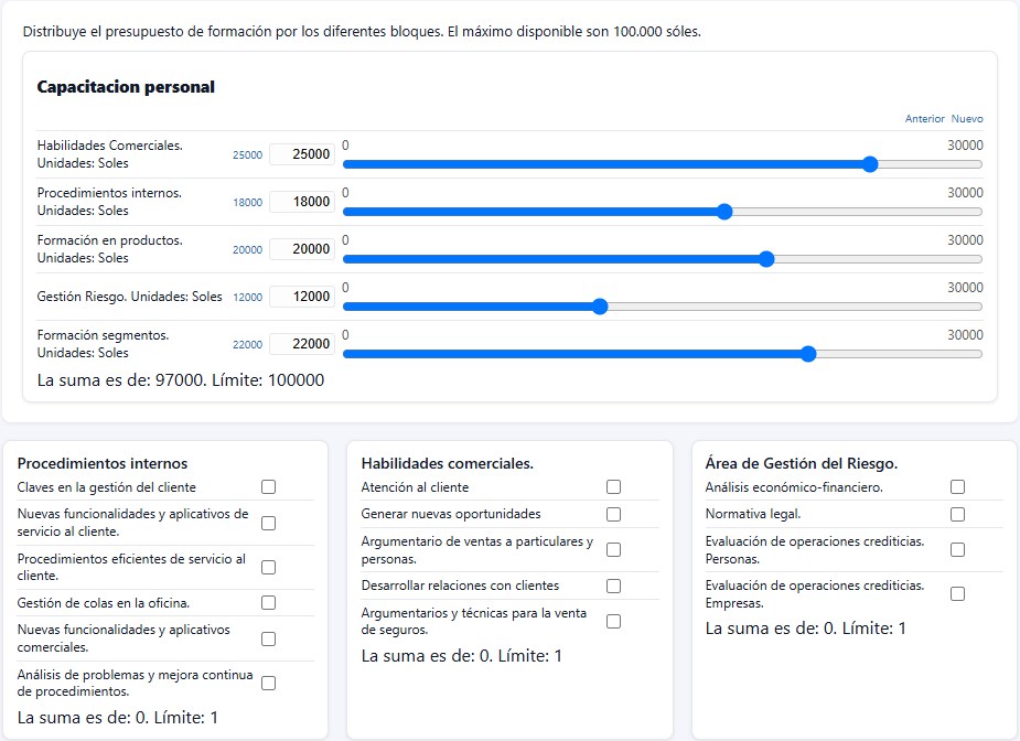 Decisiones — Capacitación del personal